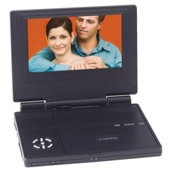 Audiovox D1718 7 16:9 Widescreen Slim Line Portable DVD Player - Digital Out, Built-In Stereo Speakers - Plays DVD, CD, and MP3 CD - Built-in Stereo Speakers -