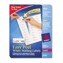 AVERY DENNISON Avery Dennison Address Label - 1 Width x 2.62 Length - Permanent - 3000 / Box - White (5160)