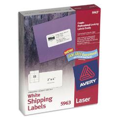 AVERY DENNISON Avery Dennison Address Labels - 2 Width x 4 Length - 10/Sheet - Permanent - 2500 / Box - White (5963)