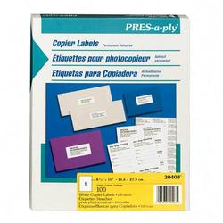 Avery-Dennison Avery Dennison Copier Label - 8.5 Width x 11 Length - Permanent - 100 / Box - White