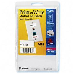 Avery-Dennison Avery Dennison Handwritten Removable ID Labels - 0.75 Width x 1.5 Length - Removable/ Pack - White