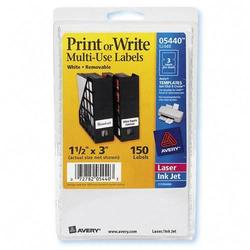 Avery-Dennison Avery Dennison Handwritten Removable ID Labels - 1.5 Width x 3 Length - White