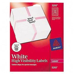 AVERY DENNISON Avery Dennison High Visibility Label - 1.66 Diameter - Permanent - 600 / Pack - White