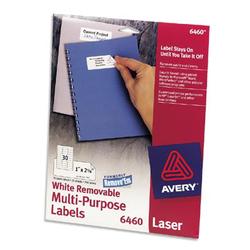 AVERY DENNISON Avery Dennison I.D. Labels - 1 Width x 2.62 Length - Removable - 750 / Pack - White (6460)