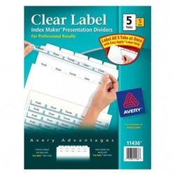 Avery-Dennison Avery Dennison Index Maker Clear LabelDividers with White Tabs - 25 x Tab Divider