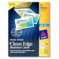 Avery-Dennison Avery Dennison InkJet Clean Edge Business Cards - 2 x 3.5 - Matte - 400 x Card