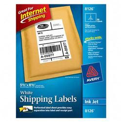 AVERY DENNISON Avery Dennison InkJet Shipping Labels - 5.5 x 8.5 - 50 x Label - White (8126)