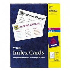 AVERY DENNISON Avery Dennison Laser/Inkjet Index Cards - A7 - 3 x 5 - 150 x Card (5388)
