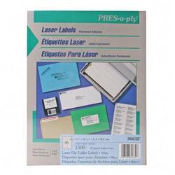 Avery-Dennison Avery Dennison Pres-A-Ply File Folder Label - 3.43 Width x 0.66 Length - Permanent - 1500 / Box - White