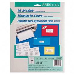 Avery-Dennison Avery Dennison Pres-A-Ply Return Address Label - 1.75 Width x 0.5 Length - Permanent - 2000 / Box - White