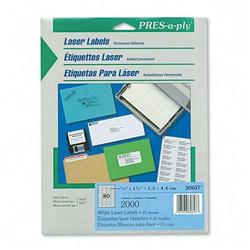 Avery-Dennison Avery Dennison Pres-A-Ply Standard Return Address Label - 1.75 Width x 0.5 Length - Permanent - 2000 Label - White