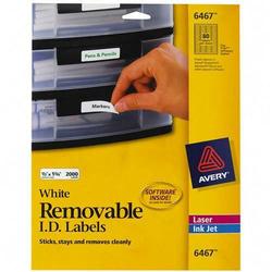 Avery-Dennison Avery Dennison Removable Labels - 0.5 Width x 1.75 Length/ Pack - White
