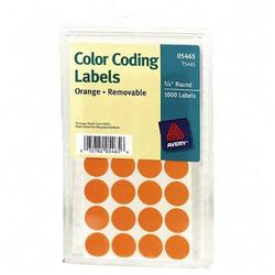 Avery-Dennison Avery Dennison Removable Round Color Coding Label - 0.75 Diameter - Removable - 1000 Label - Orange