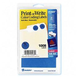 Avery-Dennison Avery Dennison Removable Round Color Coding Labels - 0.75 Diameter - RemovableLabel - Dark Blue