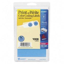 Avery-Dennison Avery Dennison Removable Round Color Coding Labels - 0.75 Diameter - RemovableLabel - Light Blue