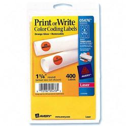 Avery-Dennison Avery Dennison Removable Round Color Coding Multipurpose Labels - 1.25 Diameter - RemovableLabel - Orange