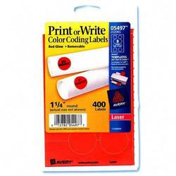 Avery-Dennison Avery Dennison Removable Round Color Coding Multipurpose Labels - 1.25 Diameter - RemovableLabel - Red