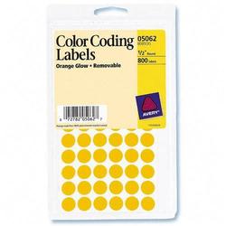 Avery-Dennison Avery Dennison Removable Round Color Coding Multipurpose Labels - Removable - Orange