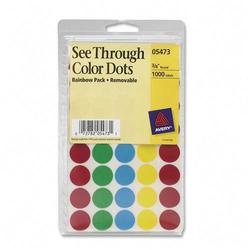 Avery-Dennison Avery Dennison See Through Round Color Coding Labels0.75 - 1000 x Label - Light Blue, Yellow, Green