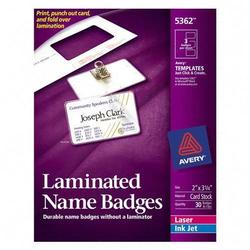 Avery-Dennison Avery Dennison Self-Laminating Name Badges Kit - 2 x 3.25 - White