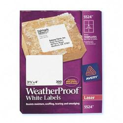 Avery-Dennison Avery Dennison Weather Proof Mailing Labels - 3.33 Width x 4 Length - Permanent - 300 / Box - White