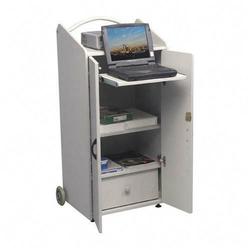 Balt Rolz-2 Conference Center with Locking Doors - Rectangle - Drawer, 2 Shelf - 8 , 41.5 - Gray