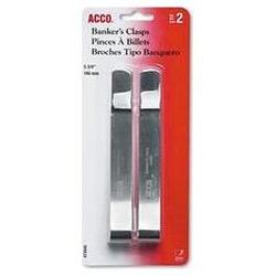 Acco Brands Inc. Banker's Clasps for Fabric Panels, Stainless Steel, 5-3/4 , 2 per Card (ACC72045)