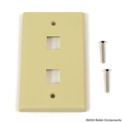 BELKIN COMPONENTS Belkin 2 Socket Keystone Network Faceplate - Unloaded Socket(s) - 1-Gang - Ivory