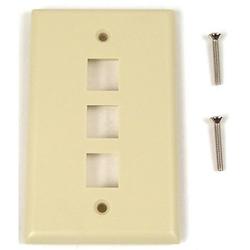 BELKIN COMPONENTS Belkin 3 Socket Keystone Network Faceplate - Unloaded Socket(s) - 1-Gang - Ivory