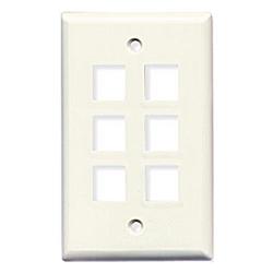 BELKIN COMPONENTS Belkin 6 Socket Keystone Network Faceplate - Unloaded Socket(s) - 1-Gang - Ivory