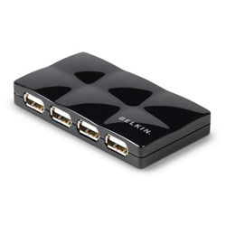 BELKIN COMPONENTS Belkin 7 Port High Speed USB 2.0 Mobile Hub - 7 x 4-pin USB 2.0 - USB Downstream - External