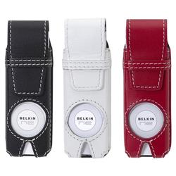 Belkin Classic Leather Case 3pk for iPod Shuffle - Top Loading - Leather - Black, White, Red
