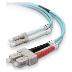 BELKIN COMPONENTS Belkin Fiber Optic Duplex Patch Cable - 2 x LC - 2 x SC - 32.81ft - Aqua
