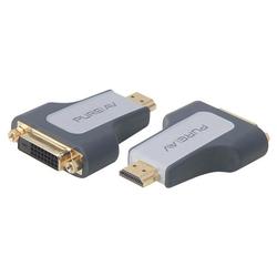Belkin PureAV Silver Series DVI-to-HDMI Interface Video Adapter - 24-pin DVI-D (Digital) Male to 19-pin Type A Female HDMI