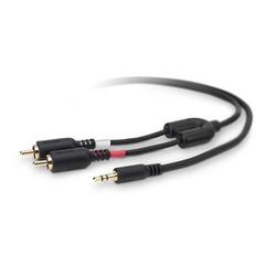 BELKIN COMPONENTS Belkin Y Adapter Cable - 1 x Mini-phone - 2 x RCA - 7ft - Black