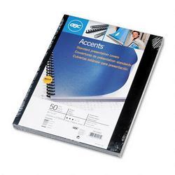 General Binding/Quartet Manufacturing. Co. Binding Machine Accents™ Polypropylene Covers, Black, 25/Pack (GBC2514493)