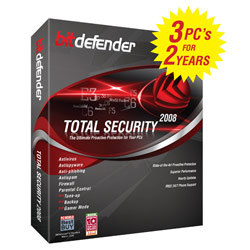 BitDefender Total Security 2008 Small Box 3PCs / 2 Years