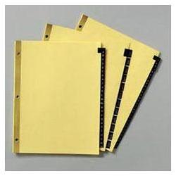 Avery-Dennison Black Leather Tab Dividers, Gold Reinforced, Printed Jan-Dec, 11 x 8-1/2, 12/Set (AVEL21312)