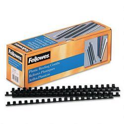Fellowes Manufacturing Black plastic binding combs, letter-size documents to 55 sheets, 3/8 , 100/Pack (FEL52325)