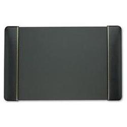 Artistic Office Products Bonded Leather Desk Pad Gold-Tooled Panels, 24 x 38, Black (AOP413381)