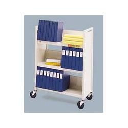 BRETFORD MANUFACTURING Bretford Single-Sided Book Truck - 3 Shelf - 4 Caster - Steel - 31 , 30 x 13 , 9.5 x 42 - Putty