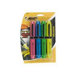 Bic Corporation Brite Liner Grip XL Highlighter, Four-Color Set, Fluorescent Colors (BICBLMGP41AST)