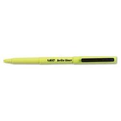 Bic Corporation Brite Liner® Highlighter, Fluorescent Yellow Ink (BICBL11YW)
