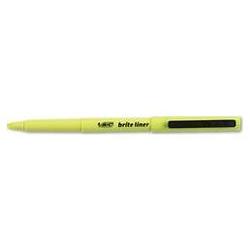 Bic Corporation Brite Liner® Highlighter, Fluorescent Yellow Ink (BICBL11YW)