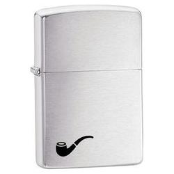 Zippo Brushed Chrome, Black Pipe