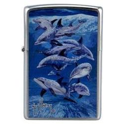 Zippo Brushed Chrome, Guy Harvey Bottle Nose Dolphin