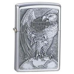 Zippo Brushed Chrome, Hd Made In The Usa Eagle & Globe Emblem