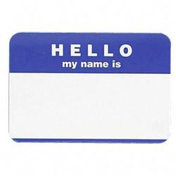 C-Line Products, Inc. C-line Hello Badges - 3.5 Width x 2.25 Length - 100 / Box - Blue