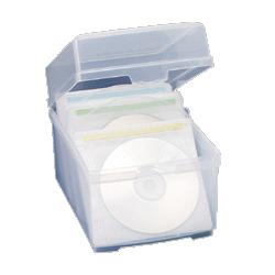 Compucessory CD Storage Box with Sleeves,50 CT,Inside 5-3/4 x7-1/2 x5-1/2 (CCS22292)
