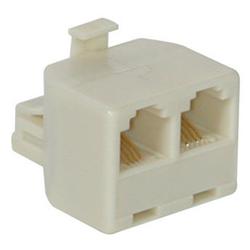 CABLES TO GO Cables To Go RJ11 4-pin Modular T-Adapter - 2 x 4-pin RJ-11 Female to 4-pin RJ-11 Male